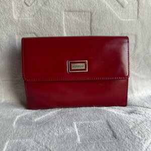 Burberry Red Leather Wallet Nova Check Interior | Made in Italy